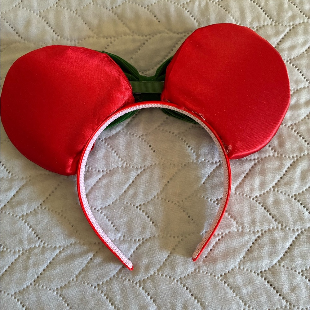 Disney inspired Festive Red and Green Mouse Ears Headband - Picture 3 of 9